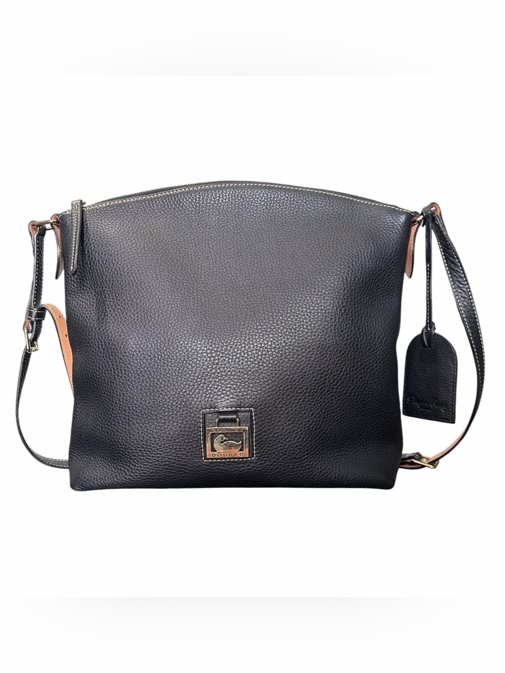 Dooney & Bourke Large Black Pebbled Leather Crossbody Bag